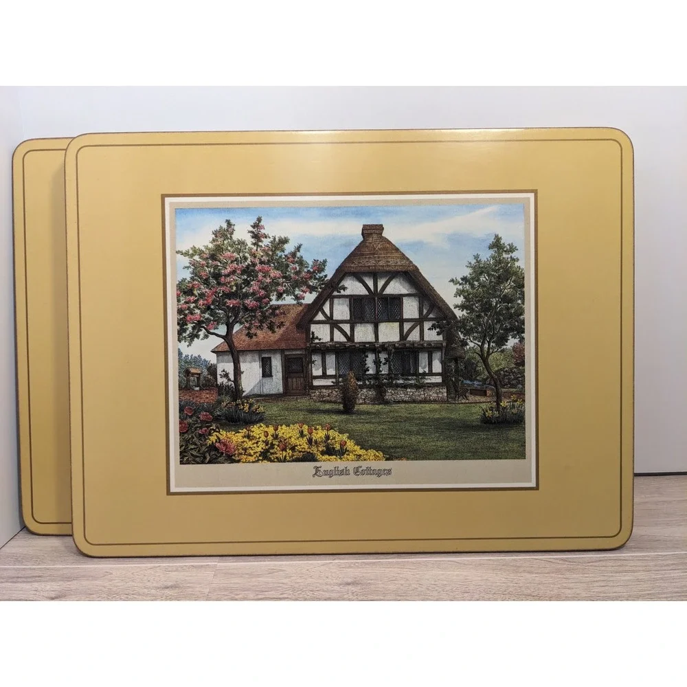 Pimpernel English Cottages Placemats Set‎ of 6 Cork Backed Made in England